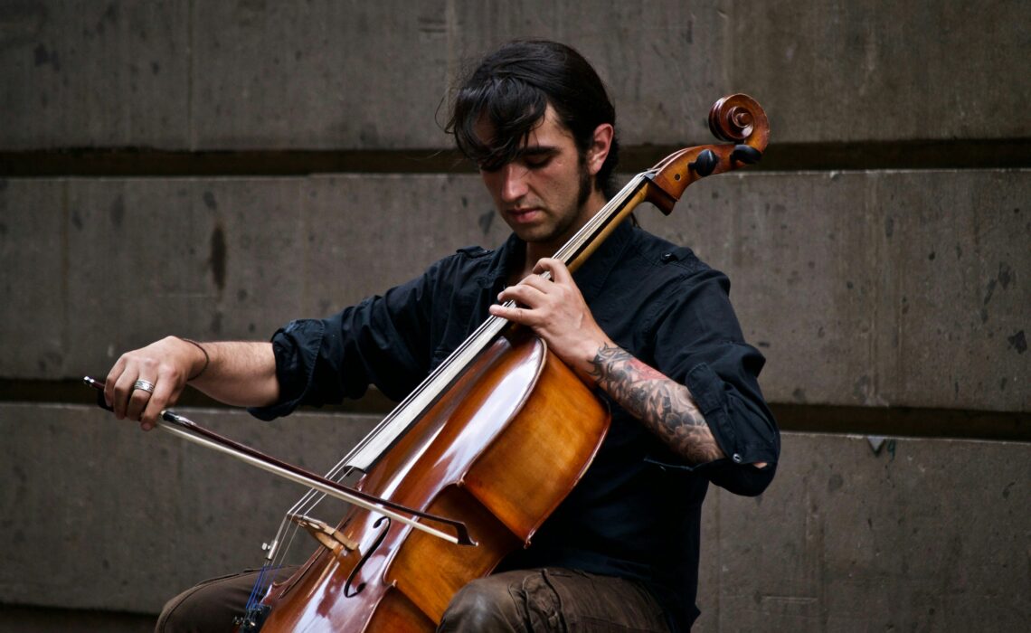 A man playing Cello