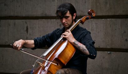 A man playing Cello